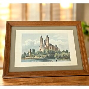 Speyer der dom Cathedral Germany Steel Etching Art Print Frame J.M. Kolb Vintage